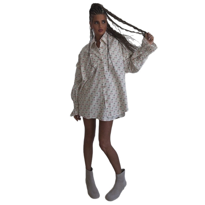 Comfortable women's pajama set with cherry pattern Lune London