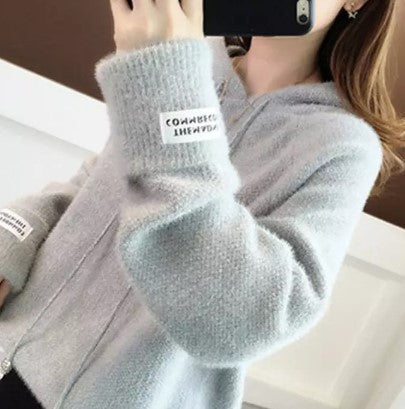 Ladies Cozy Hooded Sweatshirt with Drawstring and High Neck Lune London
