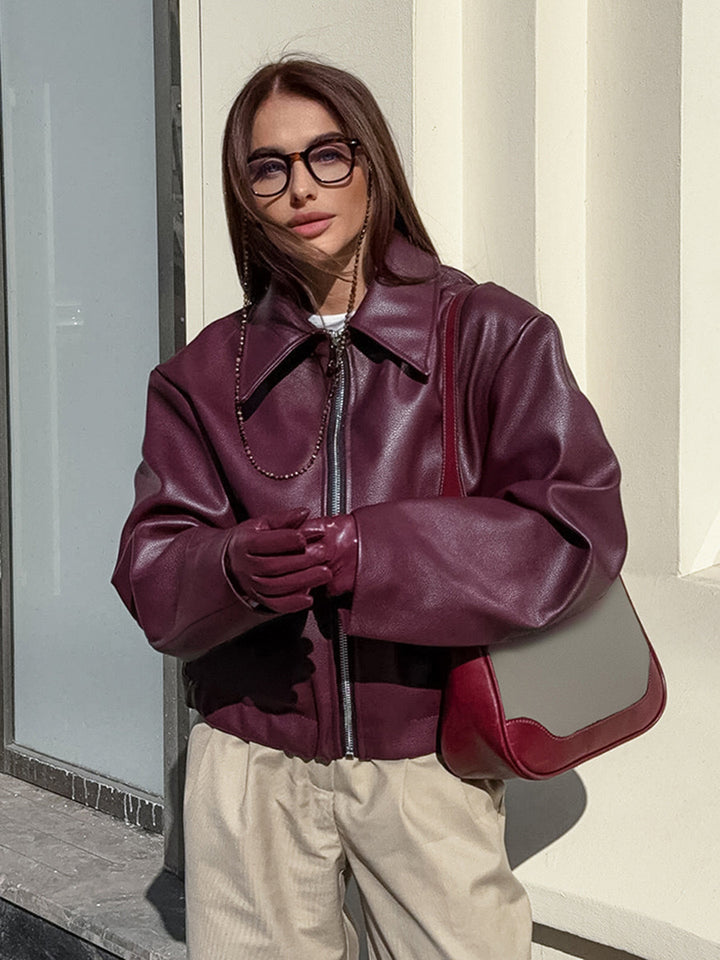 Leather jacket for women with oversized cut Lune London
