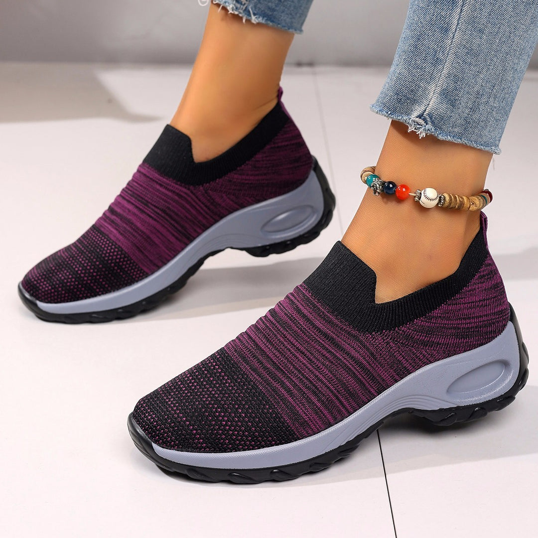 Ladies Slip-On Breathable Sneakers with Chic Elastic Insert