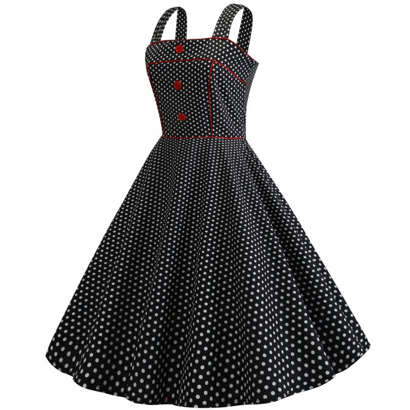 Robe Swing à Pois Vintage pour Femmes Chic & Stil