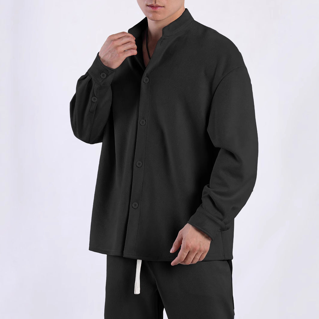 Women's long sleeve shirt with sparkling fabric and modern high collar Lune London