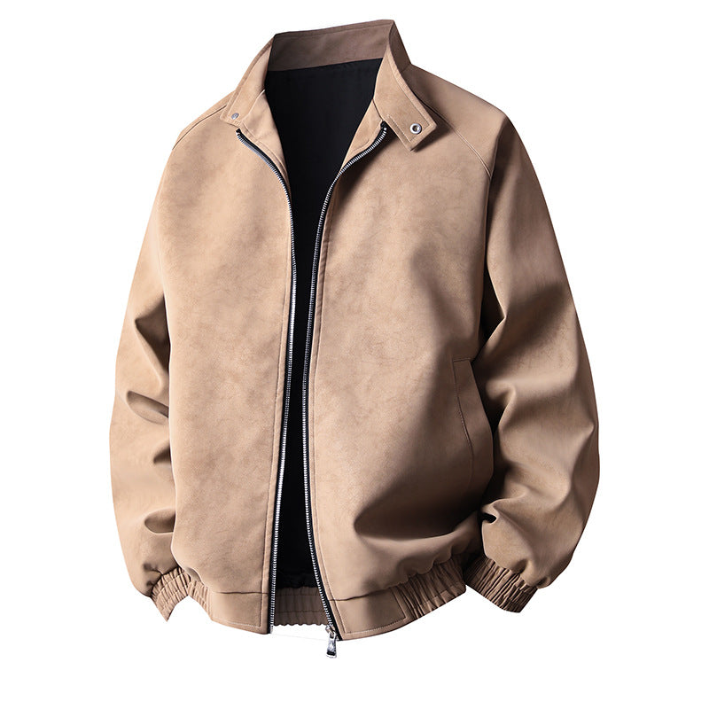 Stylish synthetic leather jacket for men with modern design and elastic cuffs Lune London