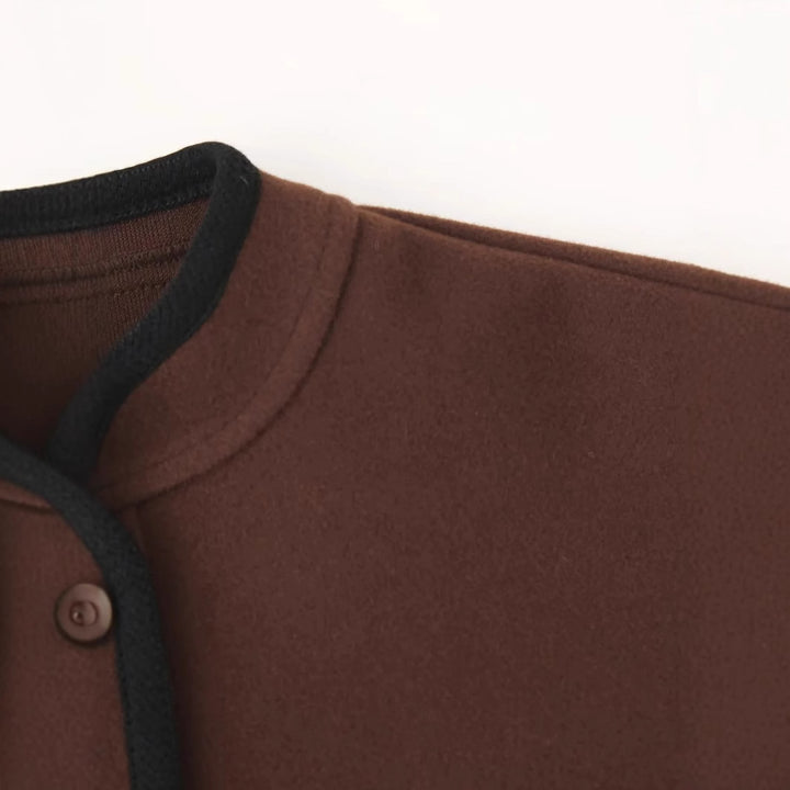Elegant transition jacket for women with contrasting edges Lune London