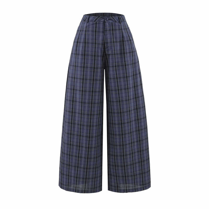 Women's Wide Check Trousers Lune London