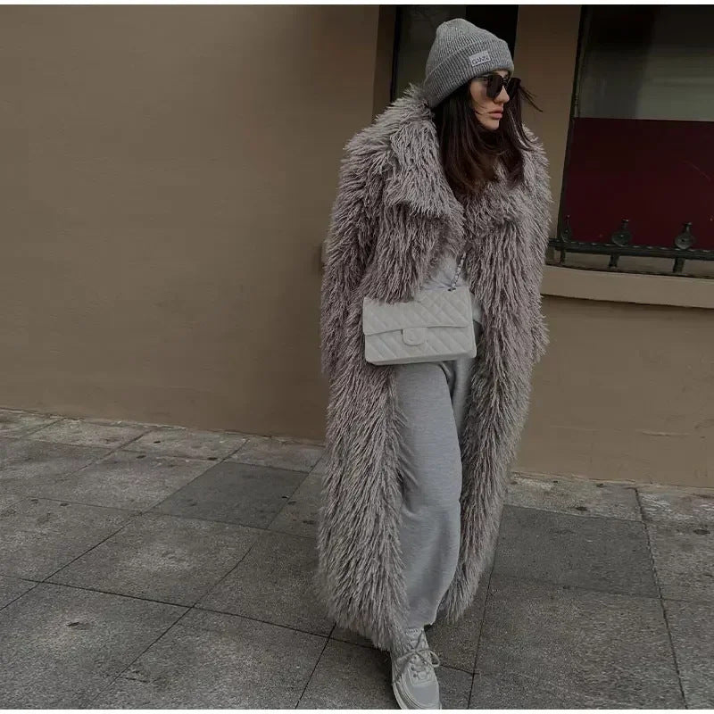 Women’s Long Faux Fur Coat, Plush & Cozy for Cold Days | Lune London