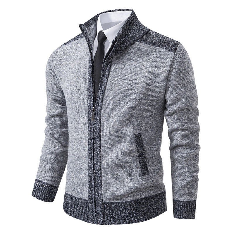 Elegant knit jacket for men with modern zipper and high collar Lune London