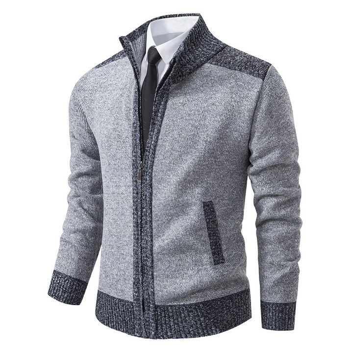 Elegant knit jacket for men with modern zipper and high collar Lune London