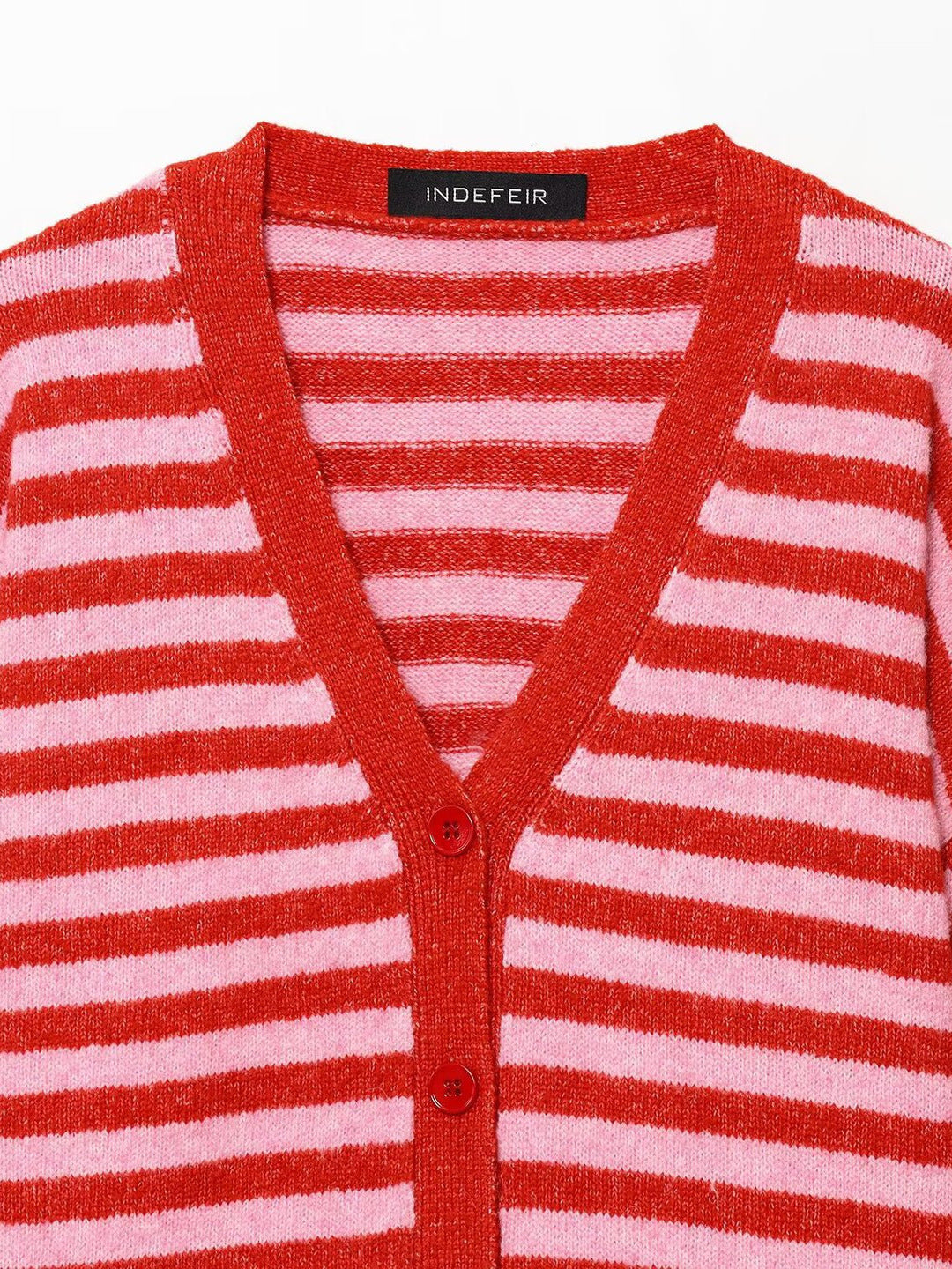 Ladies striped fashionable vest with V-neck and button placket Lune London