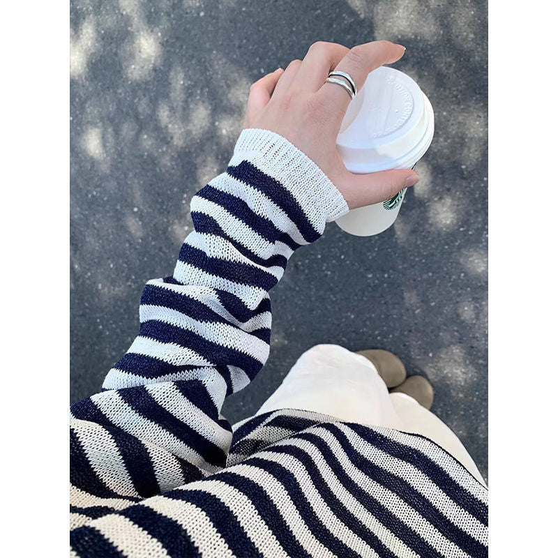 Pull décontracté à rayures pour femmes Chic & Stil