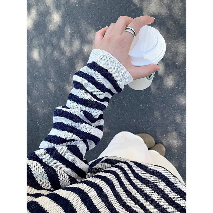 Pull décontracté à rayures pour femmes Chic & Stil