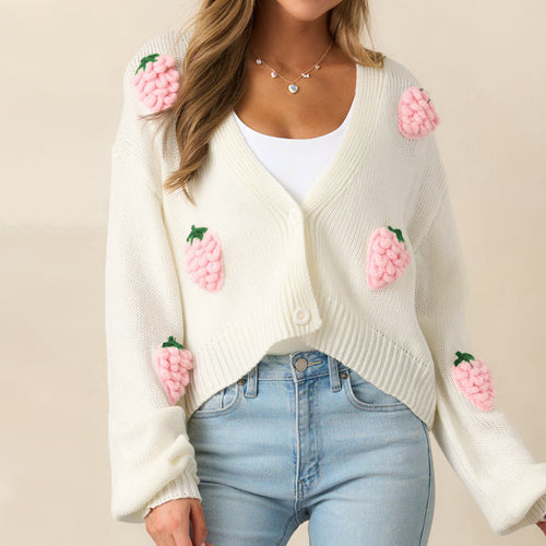 Casual women's vest with fruity appliqués and open sleeves Lune London