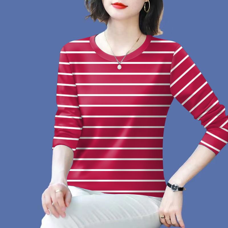 Chemise à manches longues rayée décontractée pour femmes Chic & Stil