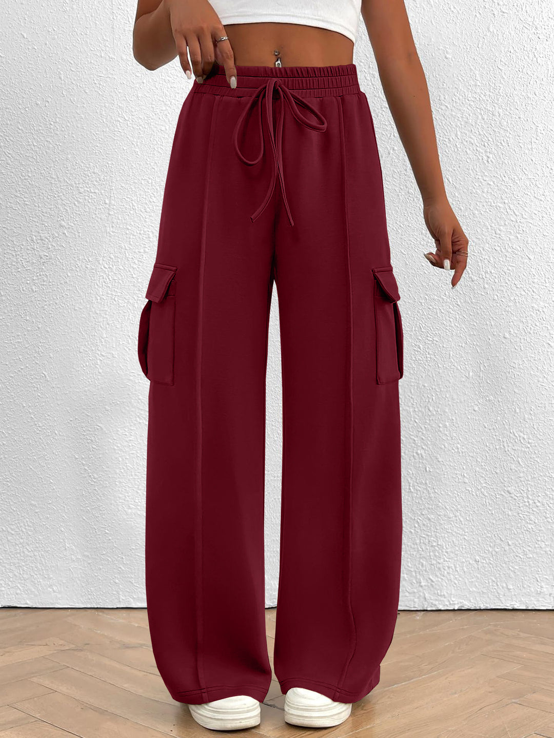 Cargo pants for women with a relaxed fit, elastic waist, and practical pockets Lune London