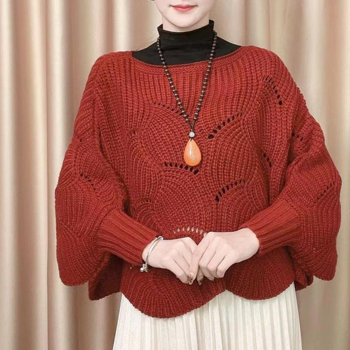 Pull en tricot aéré pour femme avec motif de trous Chic & Stil