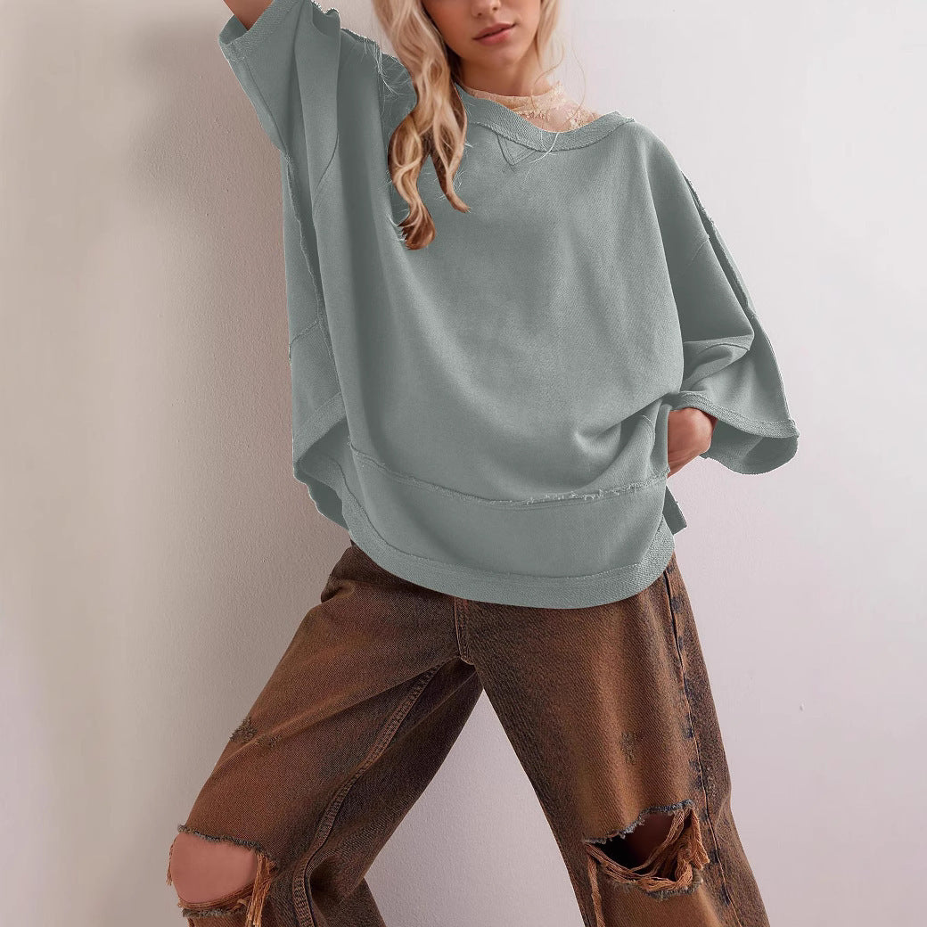 Women Oversized Sweatshirt with Open Sides Lune London