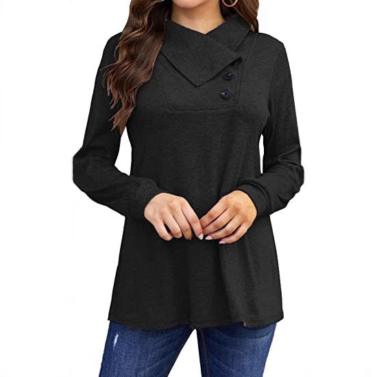 Woman Casual top with asymmetric collar and button detail Lune London