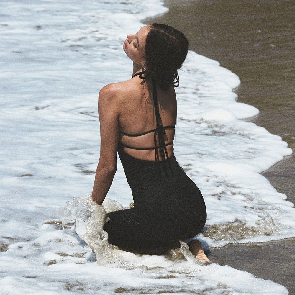 Bodycon Dress for Women with Deep V Neck and Chic & Stylish Backless Design