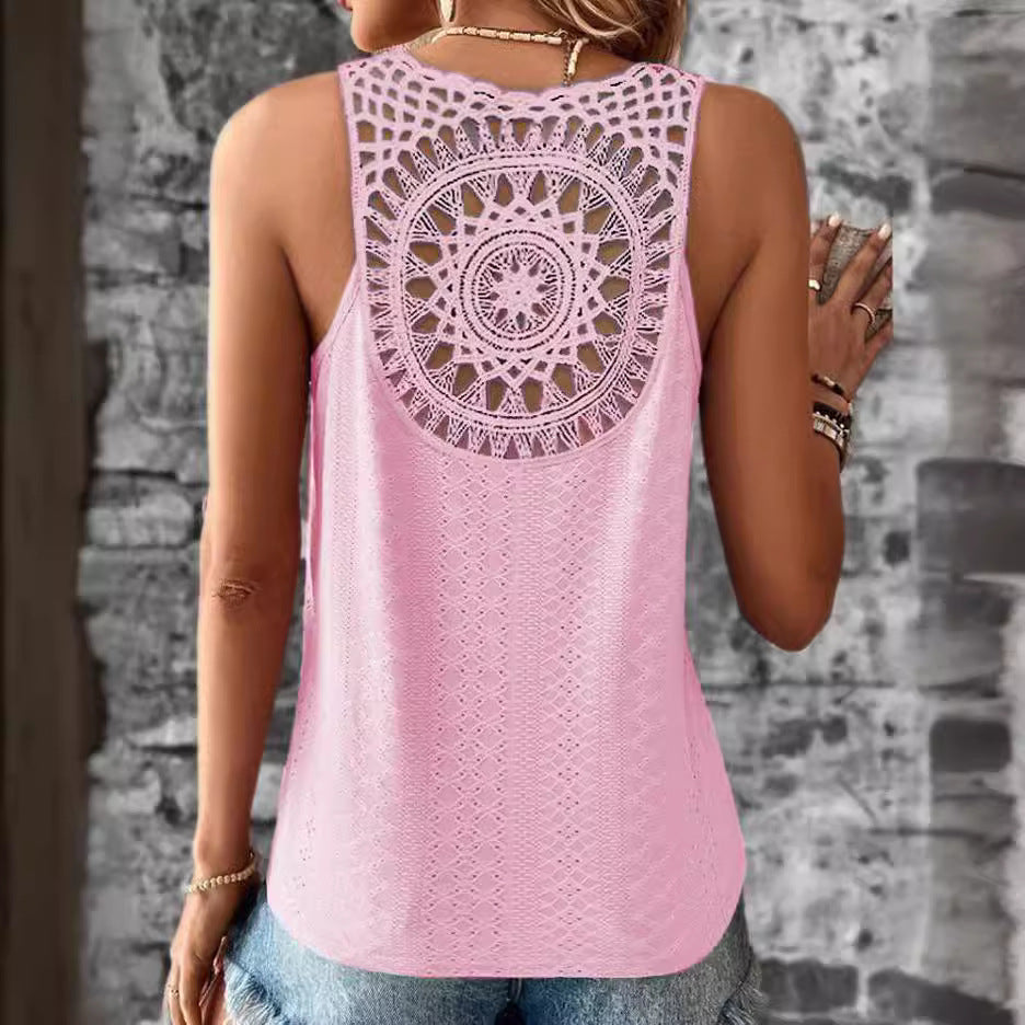 Lune London Women's Crochet Back Tank Top