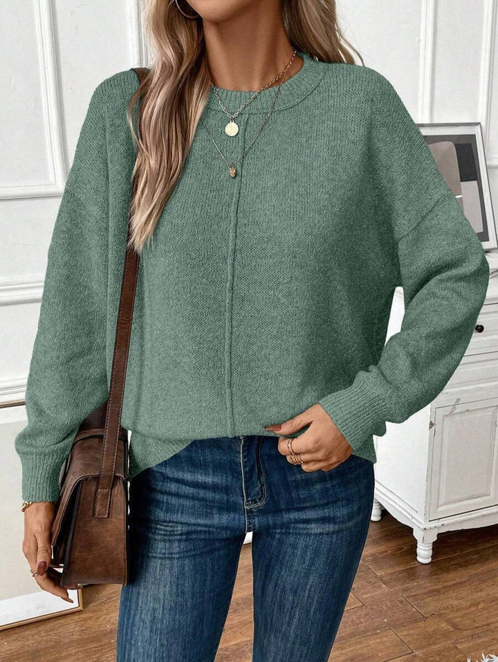 Casual knit sweater for women with drop shoulders Chic and Style