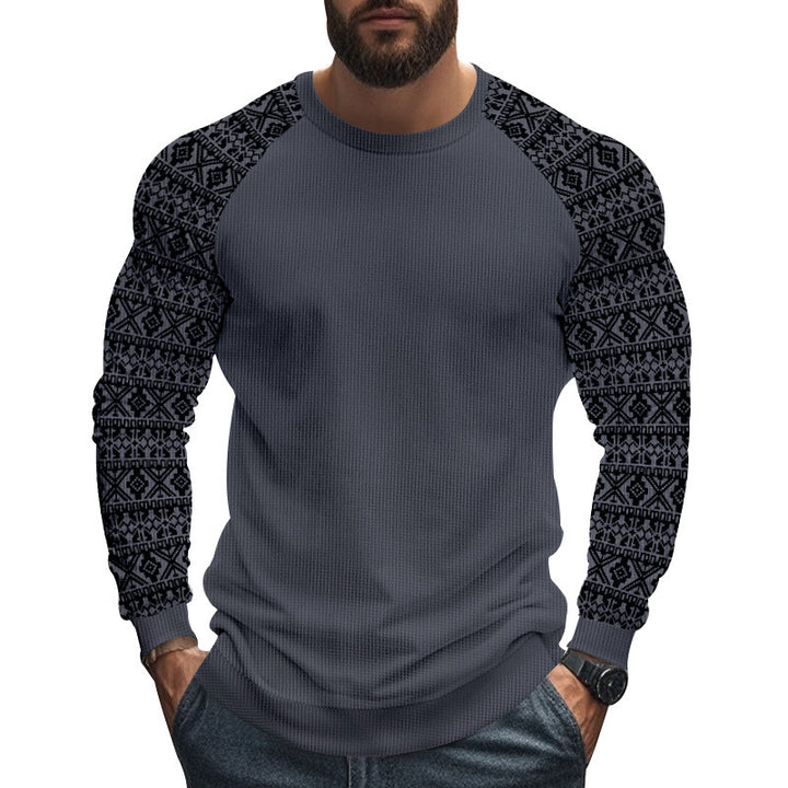 Long sleeve sweater for men with geometric pattern Lune London