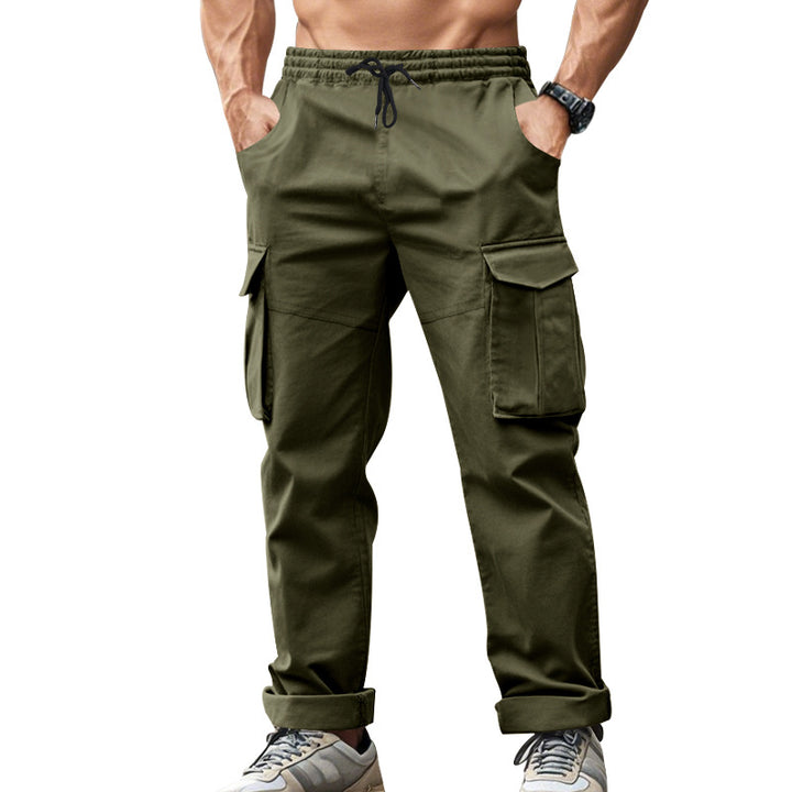 Men's cargo pants with functional side pockets and elastic waistband Lune London