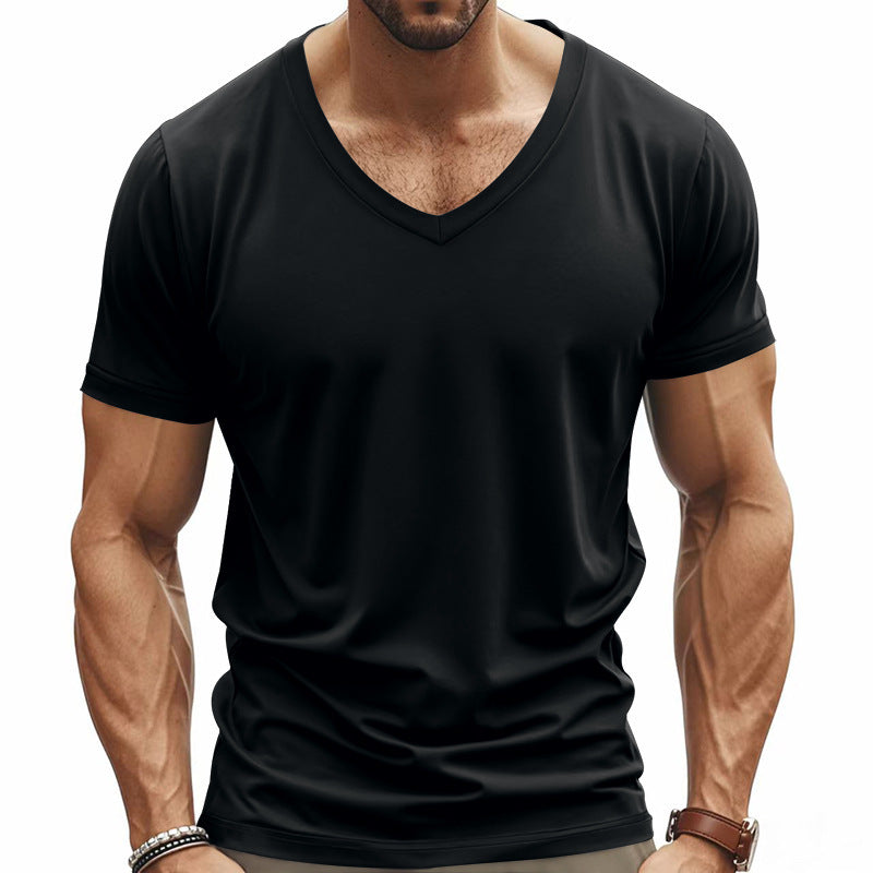 Men's V-neck t-shirt in breathable functional material Lune London