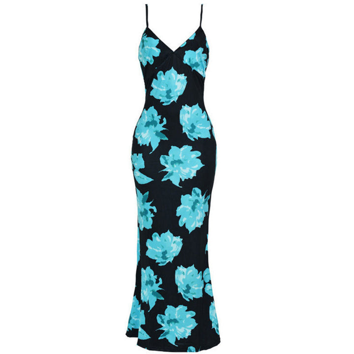 Elegant maxi dress for women with floral print and thin straps Lune London