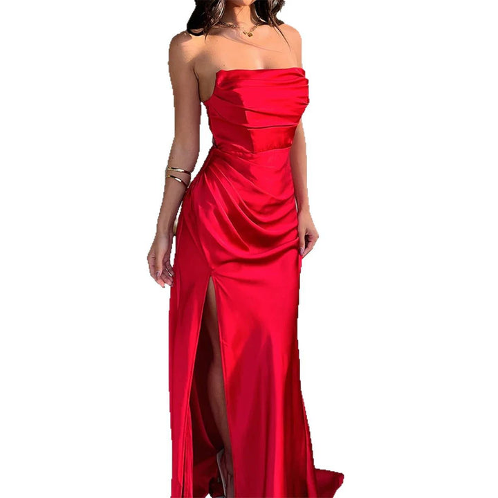Ladies elegant strapless Satin-Gala Lune London