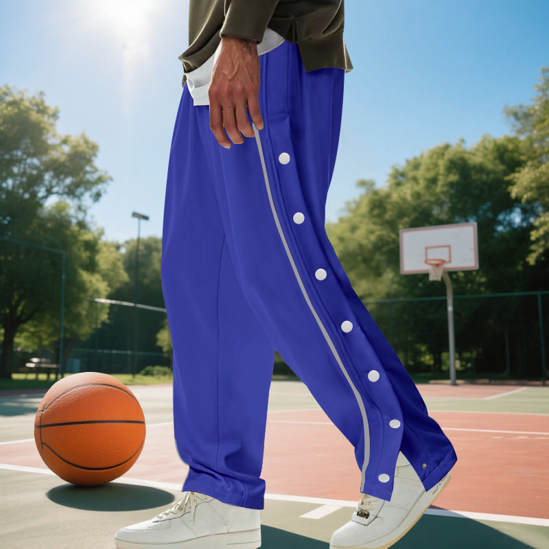 Men's sporty jogger pants with side snap buttons and elastic waist Lune London