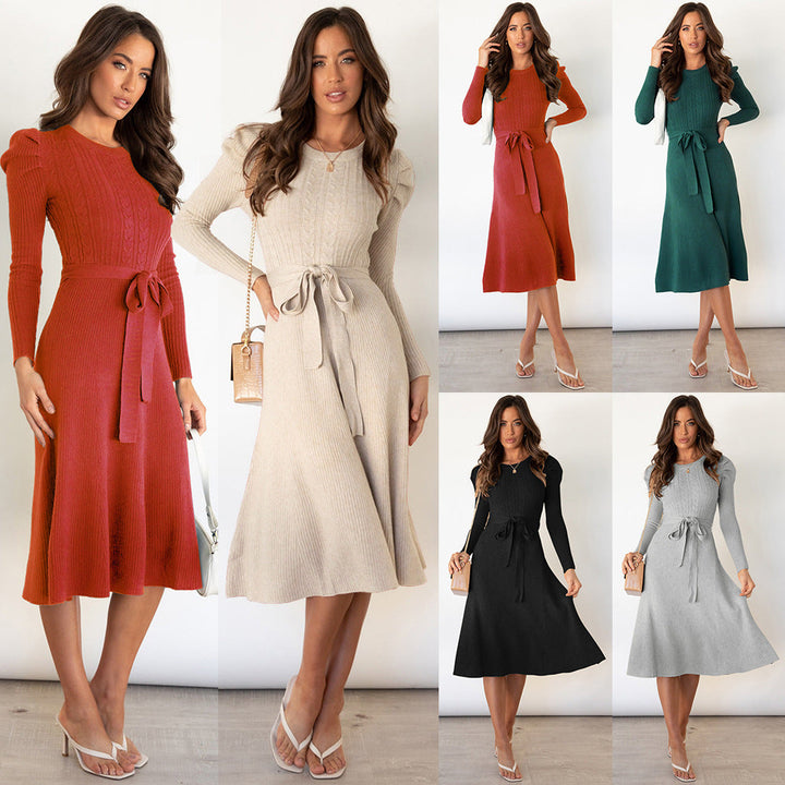 Lune London | Knitted Midi Dress with Round Neckline