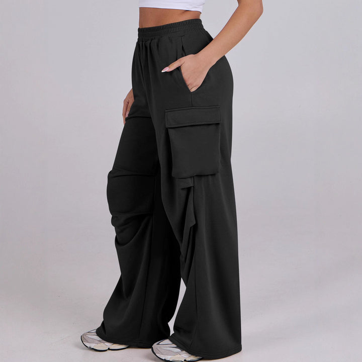 Pantalons cargo décontractés pour femmes avec taille élastique et jambes larges Chic & Stil