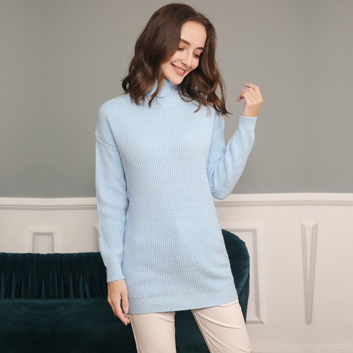 Thick knit dress for women with high collar and loose fit Lune London