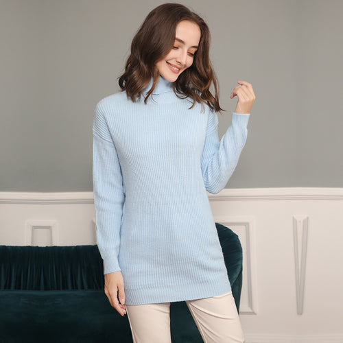 Thick knit dress for women with high collar and loose fit Lune London