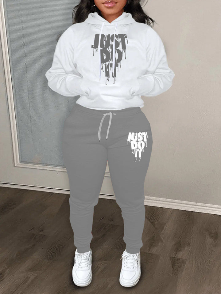Women's hoodie set and jogger pants with modern graphic print Lune London