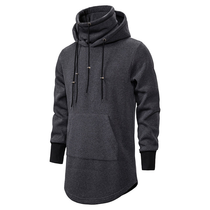 Men's trendy hoodie with asymmetrical collar and practical kangaroo pocket Lune London