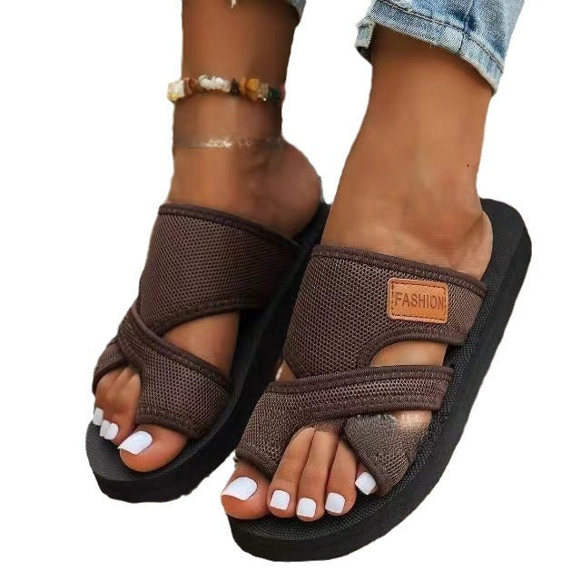 Adjustable cross-strap non-slip sandals for women Lune London