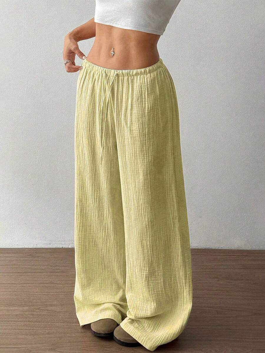 Lune London women's casual wide linen trousers