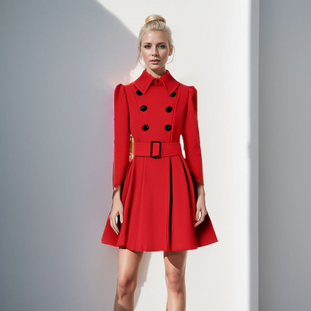 Modern trench coat for women with a fitted cut and button lining