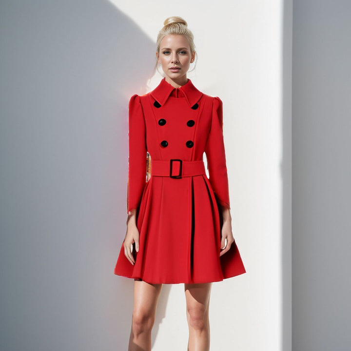 Modern trench coat for women with a fitted cut and button lining