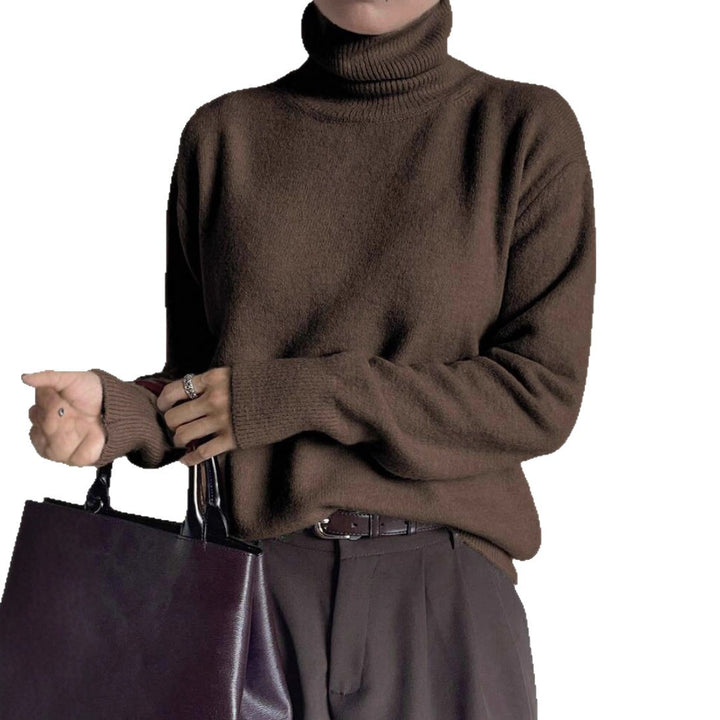 Ladies elegant turtleneck sweater in fine wool Lune London