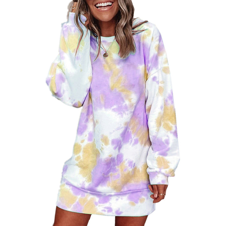 Casual sweatshirt dress for women with unique batik pattern Lune London