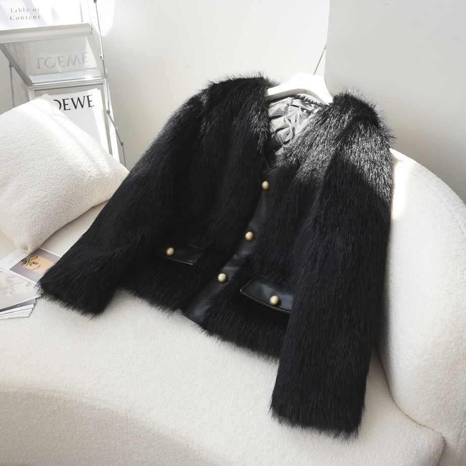 Veste en fourrure floue pour femmes Chic & Stil