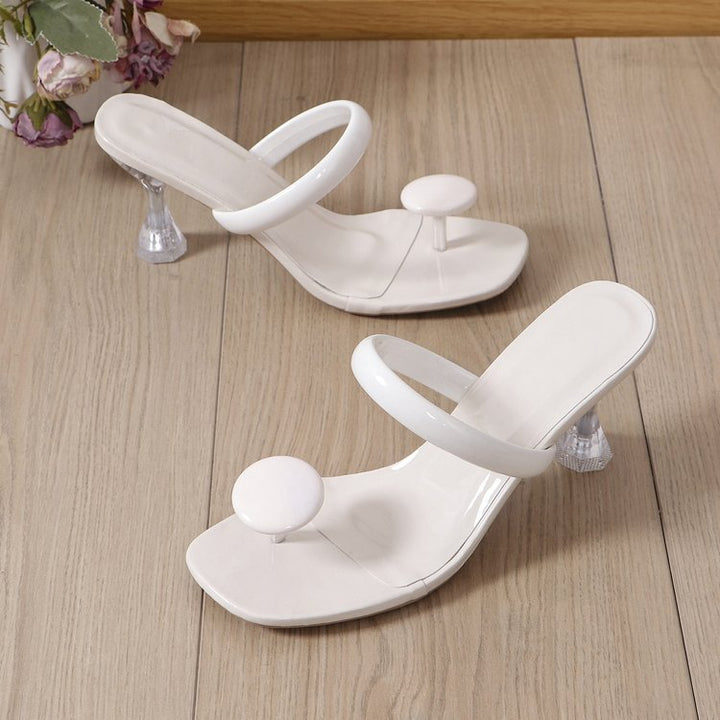 Elegant sandals for ladies with a transparent heel and chic stylish design