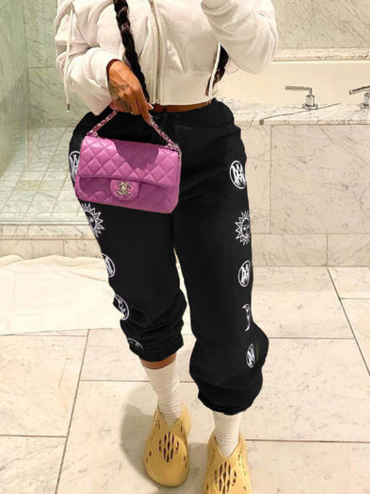 Casual women's jogger pants with unique pattern Lune London