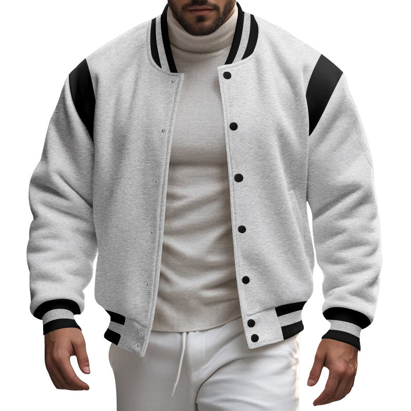 Men's Sporty College Jacket with Modern Design and Contrast Sleeves Lune London