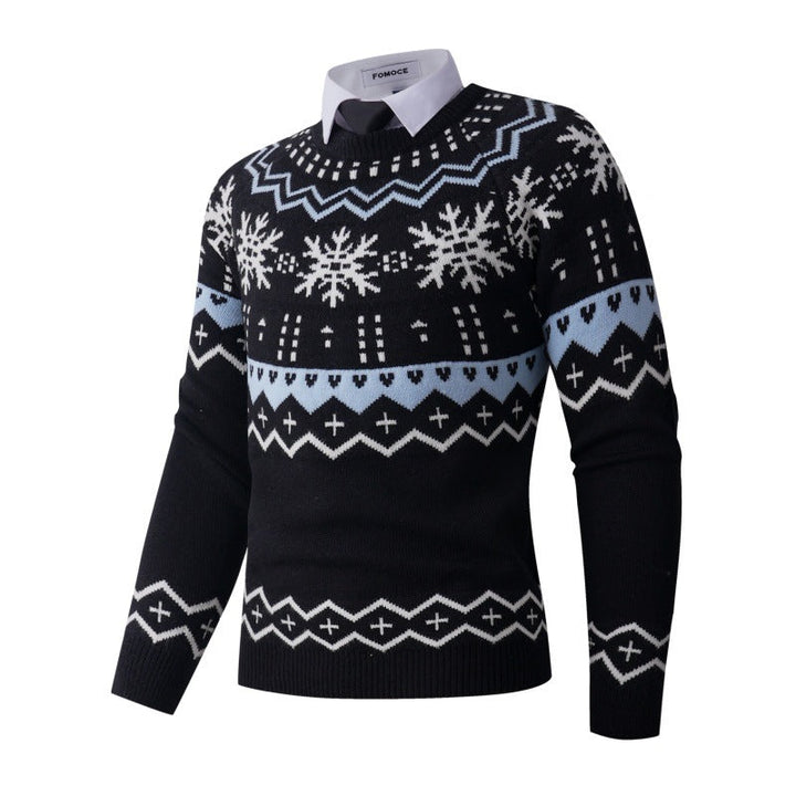 Men's Fashionable Knitted Sweater with Creative Snow Pattern Lune London