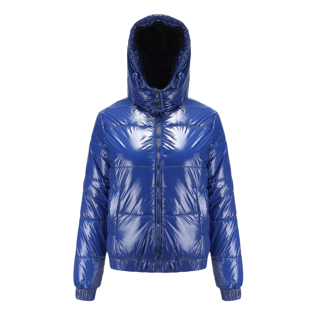 Women's High-Shine Padded Jacket with Removable Hood Lune London