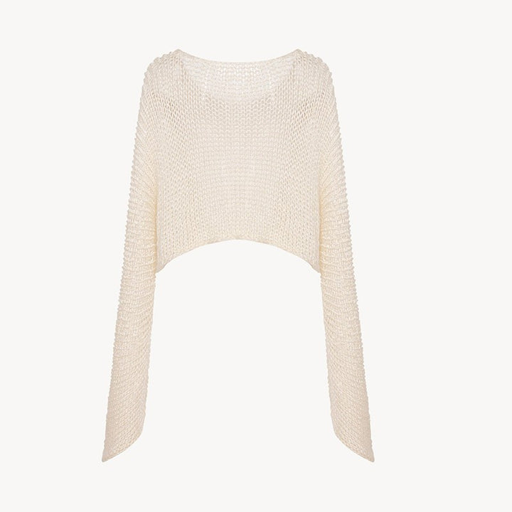 Pull tricoté court décontracté pour femme avec une coupe large Chic & Stil