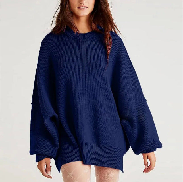 Oversized knitted sweater for women with wide sleeves and a textured surface Lune London